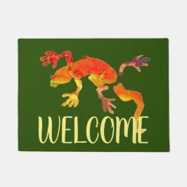 かわいいヤモリのトカゲのドアマット ドアマット