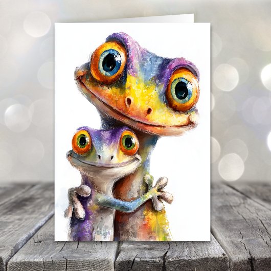 かわいいヤモリ父の日 シーズンカード