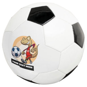 かわいいヤモリ サッカー選手 カートゥーンにテキストを追加 サッカーボール