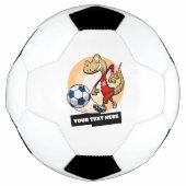 かわいいヤモリ サッカー選手 カートゥーンにテキストを追加 サッカーボール (正面)