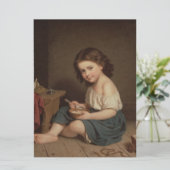 かわいいヤングガール食べズ・ブレックファースト(ヴィンテージ・アート) カード (スタンド正面)