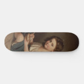 かわいいヤングガール食べズ・ブレックファースト(ヴィンテージ・アート) スケートボード (横)