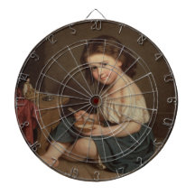 かわいいヤングガール食べズ・ブレックファースト(ヴィンテージ・アート)