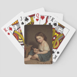 かわいいヤングガール食べズ・ブレックファースト(ヴィンテージ・アート) トランプ