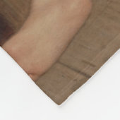 かわいいヤングガール食べズ・ブレックファースト(ヴィンテージ・アート) フリースブランケット (角)