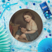 かわいいヤングガール食べズ・ブレックファースト(ヴィンテージ・アート) ペーパープレート (パーティー)