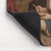 かわいいヤングガール食べズ・ブレックファースト(ヴィンテージ・アート) マウスパッド (コーナー)