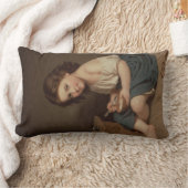 かわいいヤングガール食べズ・ブレックファースト(ヴィンテージ・アート) ランバークッション (ブランケット)