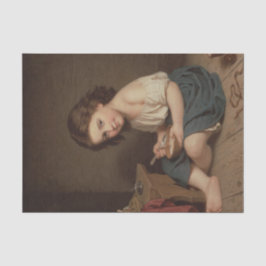 かわいいヤングガール食べズ・ブレックファースト(ヴィンテージ・アート) 薄葉紙