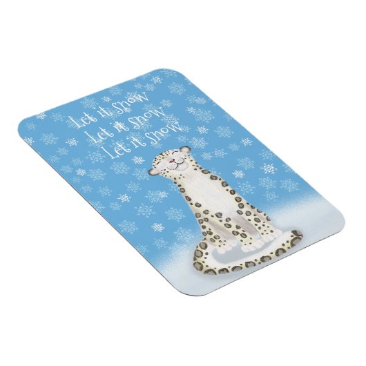かわいいユキヒョウのクリスマスマグネット マグネット (右側)