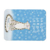 かわいいユキヒョウのクリスマスマグネット マグネット (横)