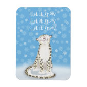 かわいいユキヒョウのクリスマスマグネット マグネット (縦)