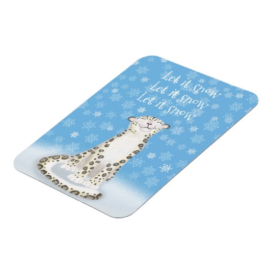 かわいいユキヒョウのクリスマスマグネット マグネット (左側)