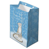 かわいいユキヒョウのクリスマス抱き枕 ミディアムペーパーバッグ (正面アングル)