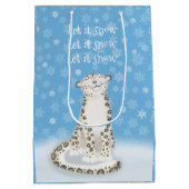 かわいいユキヒョウのクリスマス抱き枕 ミディアムペーパーバッグ (裏面)