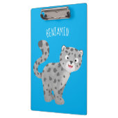 かわいいユキヒョウ漫画イラストレーション クリップボード (左)