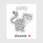 かわいいユキヒョウ漫画イラストレーション シール (シート)