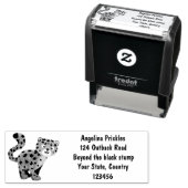 かわいいユキヒョウ漫画イラストレーション セルフインキングスタンプ (インサイチュ)