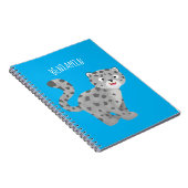 かわいいユキヒョウ漫画イラストレーション ノートブック (右側)