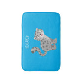 かわいいユキヒョウ漫画イラストレーション バスマット (正面縦)