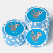 かわいいユキヒョウ漫画イラストレーション ポーカーチップ (積み重ね)