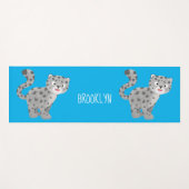 かわいいユキヒョウ漫画イラストレーション ヨガマット (正面(横))