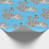 かわいいユキヒョウ漫画イラストレーション ラッピングペーパー (角)