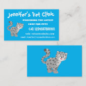 かわいいユキヒョウ漫画イラストレーション 名刺 (正面/裏面)