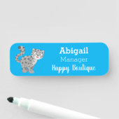 かわいいユキヒョウ漫画イラストレーション 名札 (インサイチュ)