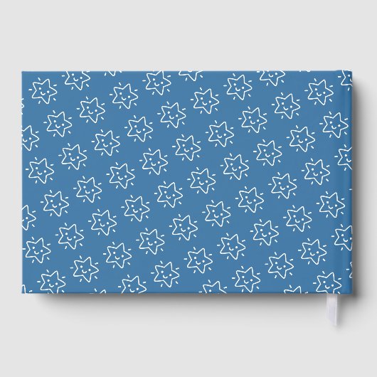 かわいいユキヒョウ眠って雲上にベビーバプテスマ ゲストブック (裏面)