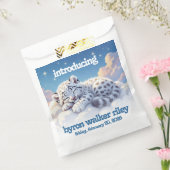 かわいいユキヒョウ雲の上で眠る赤ちゃんシャワー フェイバーバッグ (封をした状態)