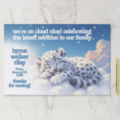 かわいいユキヒョウ雲の上で眠る赤ちゃんシャワー ペーパーパッド (インサイチュ)