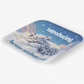 かわいいユキヒョウ雲の上で眠る赤ちゃんシャワー ペーパープレート (傾斜あり)