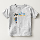 かわいいユダヤ人の女の子ハッピーハヌカー トドラーTシャツ (正面)