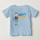 かわいいユダヤ人の少年　ハヌカのごめんちゃん ベビーTシャツ (正面)
