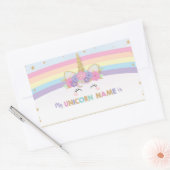 かわいいユニコーンあなたのユニコーンの名前のゲームとは 長方形シール (封筒)