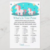 かわいいユニコーンあなたの財布ゲームの赤ちゃんシャワーの中に何がある (正面)