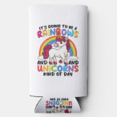 かわいいユニコーンおもしろい虹 スリム缶クーラー (裏面)