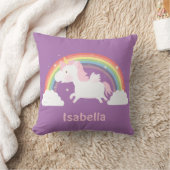 かわいいユニコーンおよび虹の女の子部屋の装飾用クッション クッション (ブランケット)