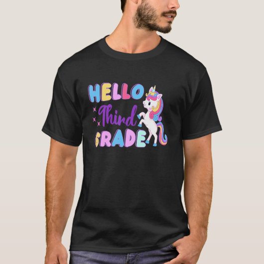 かわいいユニコーンこんにちは3年生さよなら2nd Sch Tシャツ (正面)