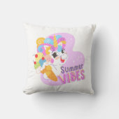 かわいいユニコーンとアイスクリーム クッション (正面)