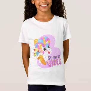 かわいいユニコーンとアイスクリーム Tシャツ