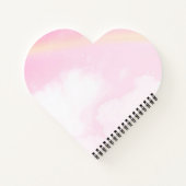 かわいいユニコーンとピンクの星 ハート型 ノートブック (裏面)