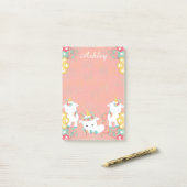 かわいいユニコーンとフローラペルソライズ ポストイット (デスク上)