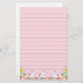 かわいいユニコーンとフローラ 便箋 (正面/裏面)