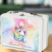 かわいいユニコーンとレインボーデザインfor Girls メタルランチボックス