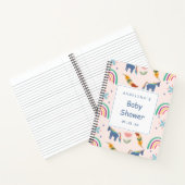 かわいいユニコーンとレインボーベイビーシャワーギフトリスト ノートブック (内部)