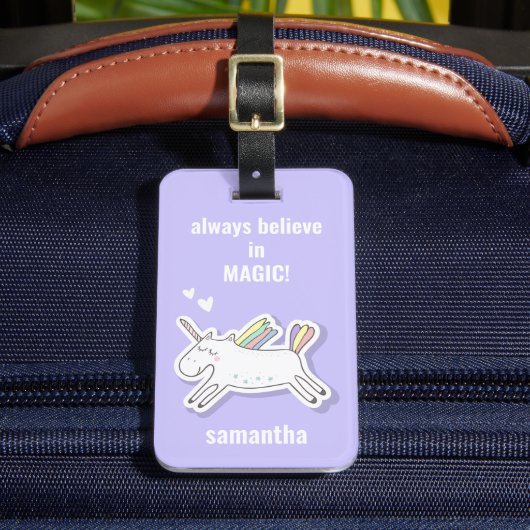 かわいいユニコーンと名物キッズ ラゲッジタグ (正面インサイチュ2)