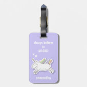 かわいいユニコーンと名物キッズ ラゲッジタグ (裏面縦)