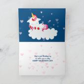 かわいいユニコーンと妖精のプリンセスバレンタインカード シーズンカード (内部)